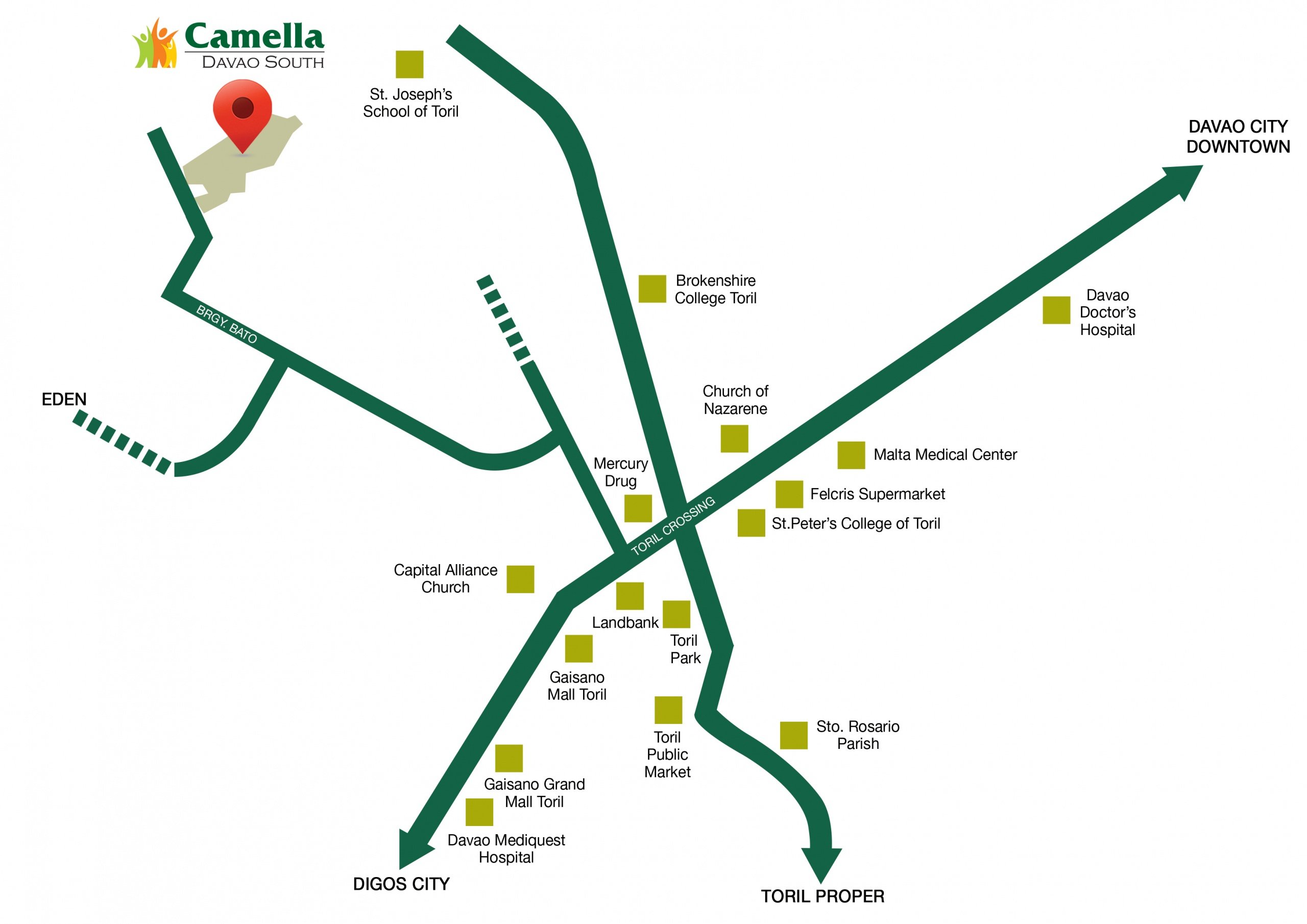 Vicinity map of Camella Toril in Davao | Find properties in Camella Toril