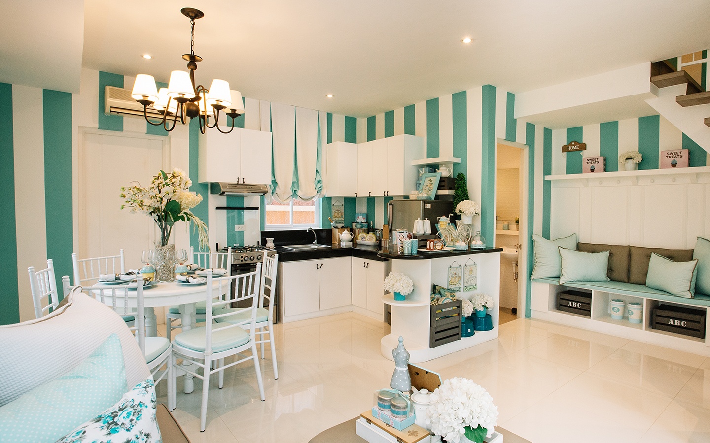 Cara home ground floor blue and teal interior design