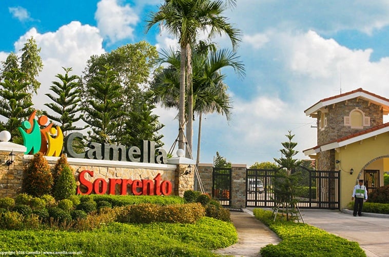 Camella Sorrento marker and entrance gate with guard
