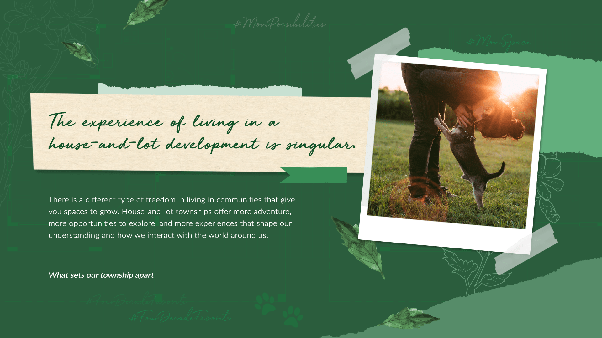 Camella anniversary four-decade favorite with dog