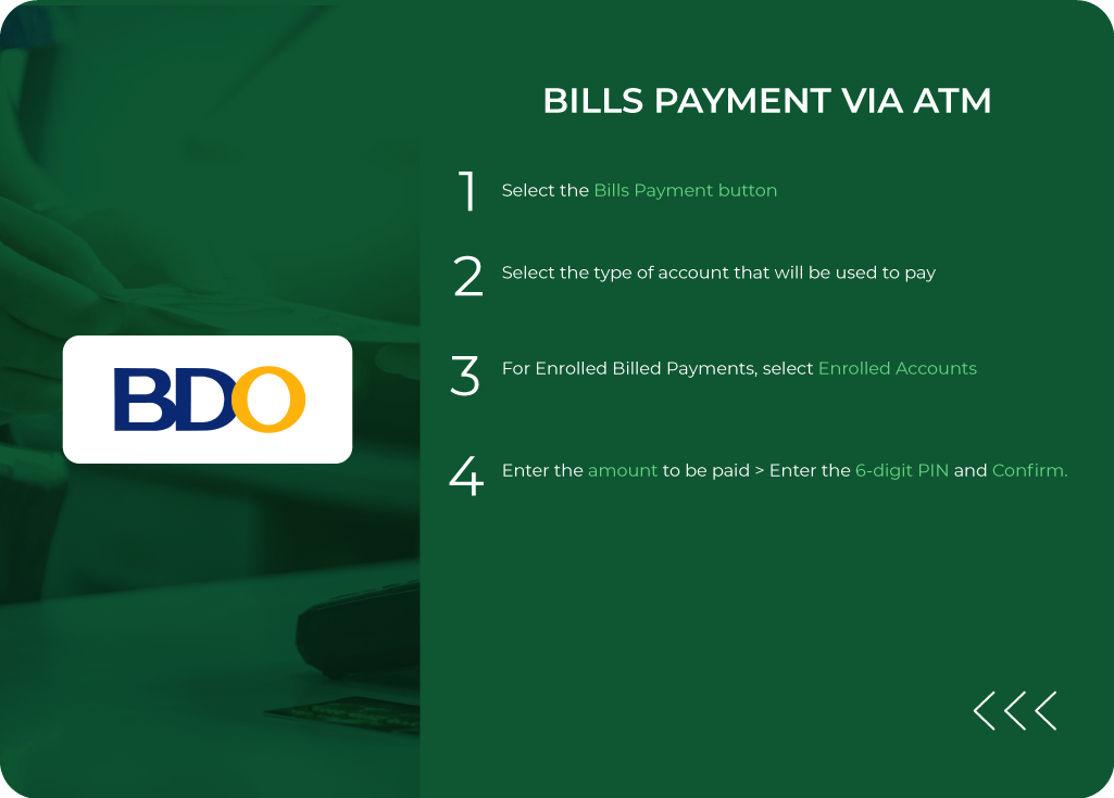 BDO Bills Payment via ATM