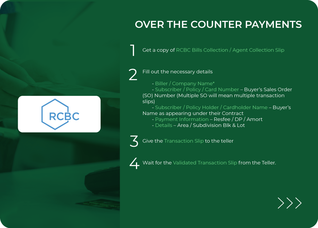 RCBC Over the Counter Payments