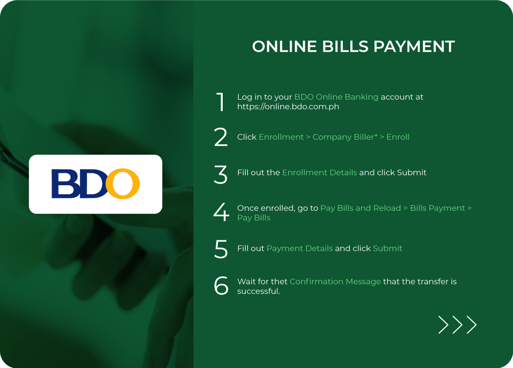 BDO Online Bills Payment