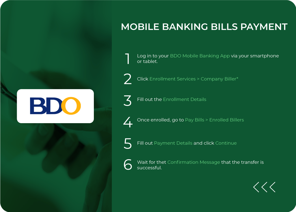 BDO Mobile Banking Bills Payment