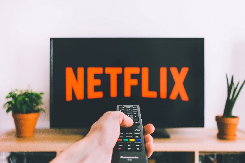 Binge watching at home