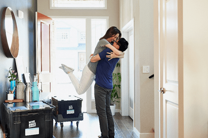Couple inside a house