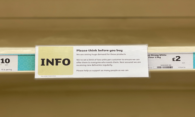 Product information tags in supermarkets