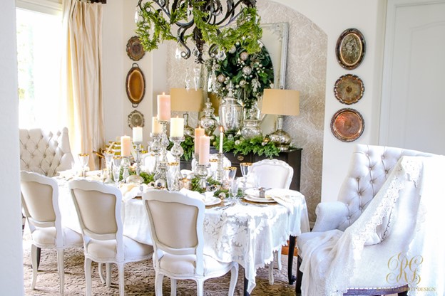 Have a White Christmas Themed Dining Area