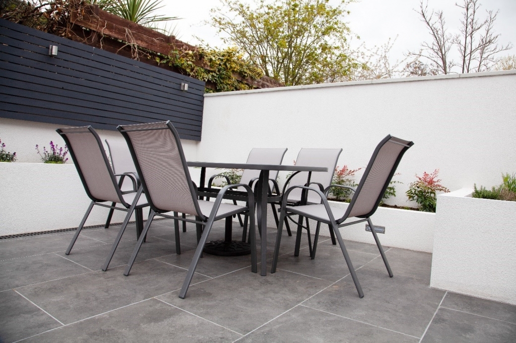 A modern outdoor lounge