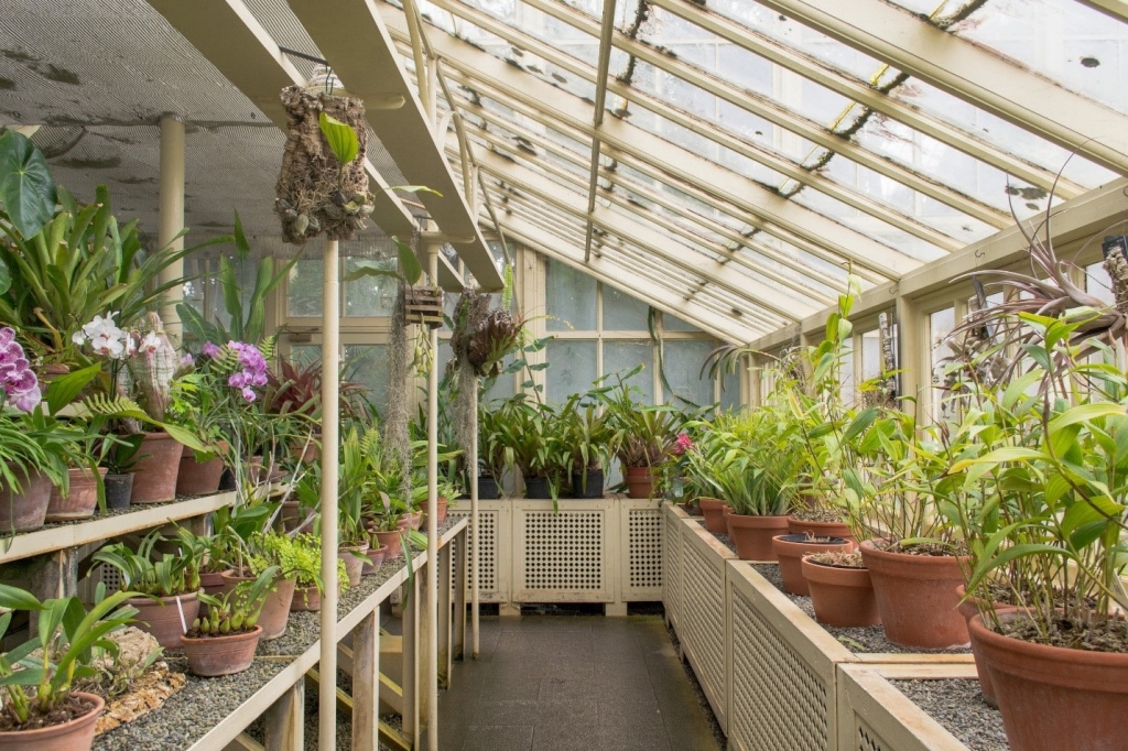 A sunroom hangout area