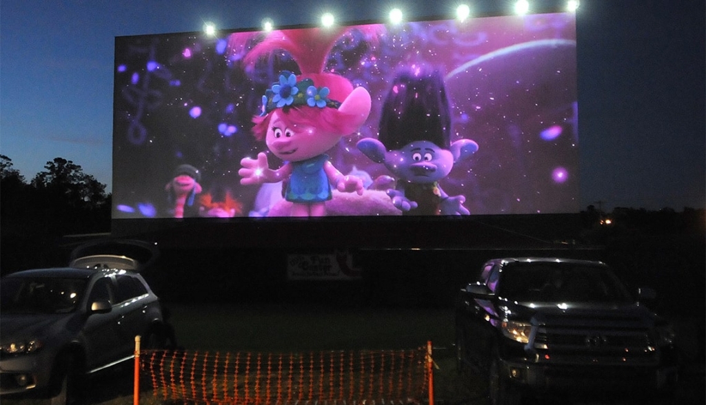 Kids in drive-in cinemas