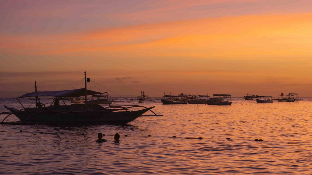 Alona Beach during Sunset