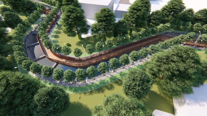 Architectural perspective of the Magugpo Creek, which will undergo rehabilitation under Tagum City's proposed adaptation project designingresilience.ph Photo