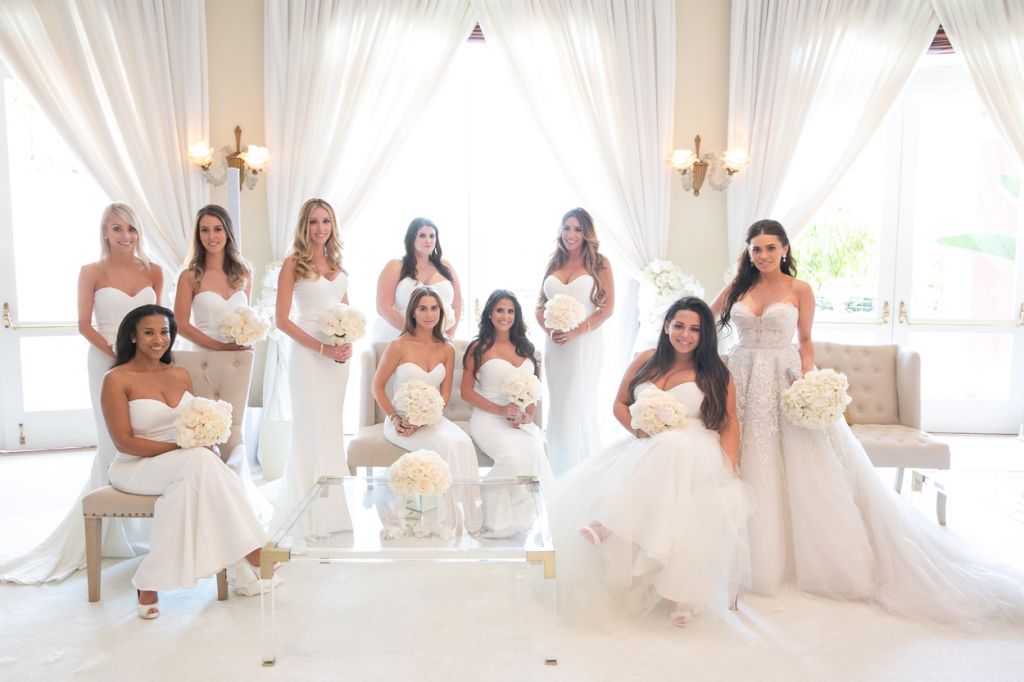 June brides and a traditional wedding party Photo from Inside Weddings