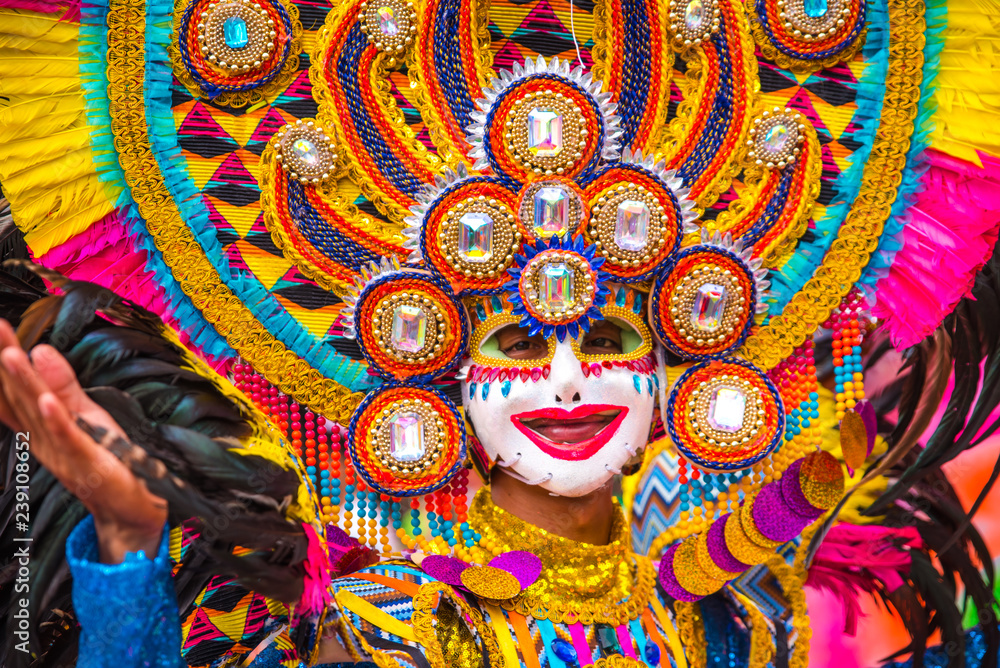 Smiling mask from Masskara Festival in Bacolod City Photo from Adobe Stock