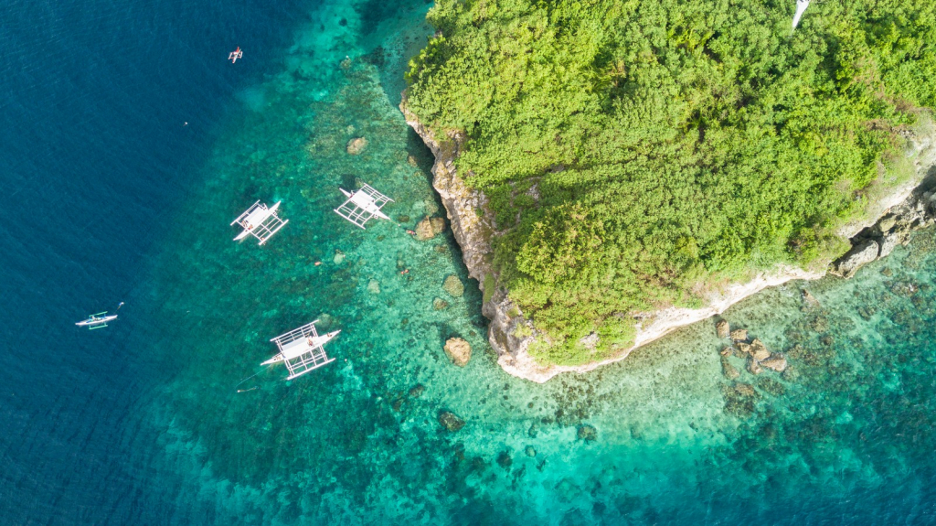 Pescador Island, Moalboal from above Photo from Guide to the Philippines