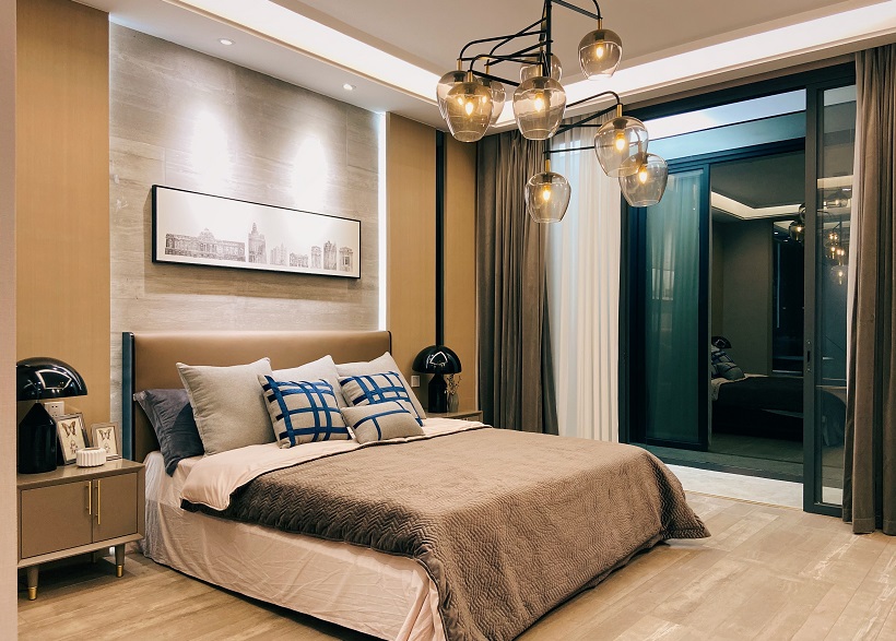 Earth toned interior design inside a condo unit