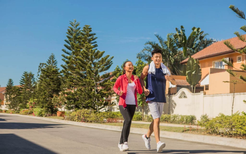 spacious jogging paths