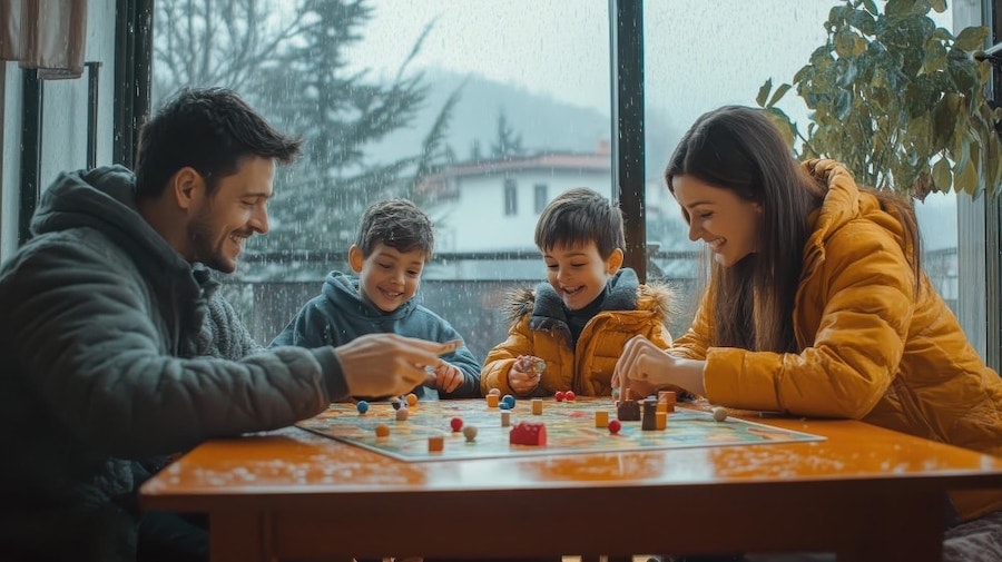 Board games with the whole family is one of the go to indoor activities during a rainy day