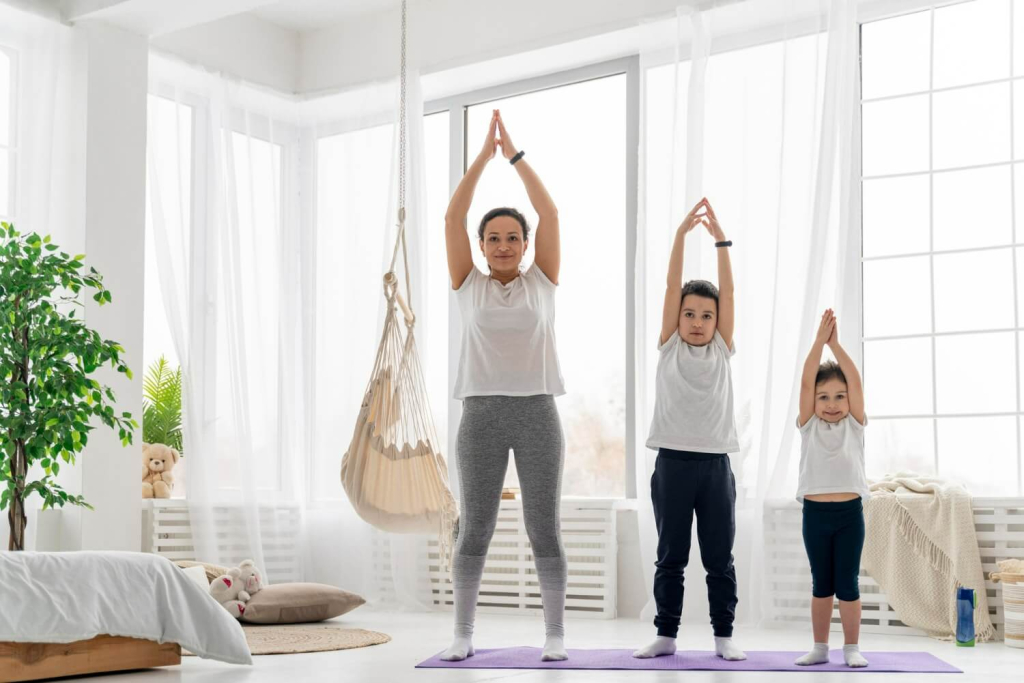 Starting yoga at home with kids l feet hip width
