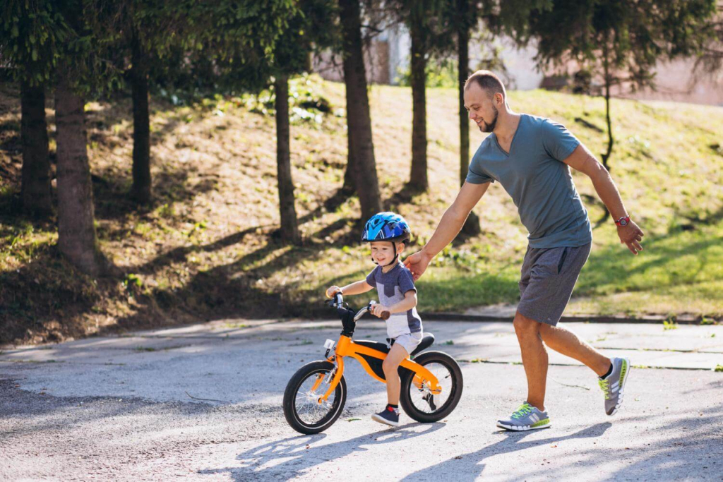 Teaching kids how to ride a bike